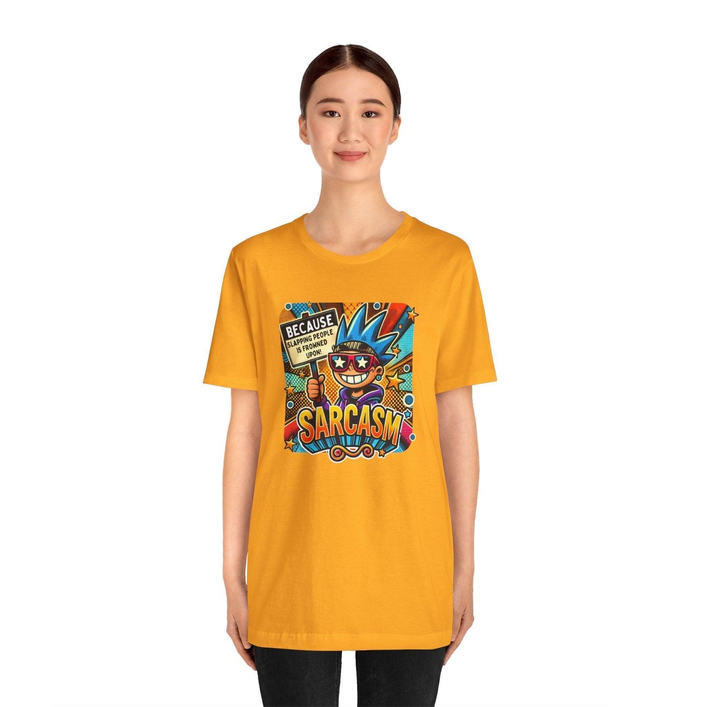 🎭 Sarcasm: It's Better Than Slapping 😉 Unisex Jersey Tee ✨ - Whippie's