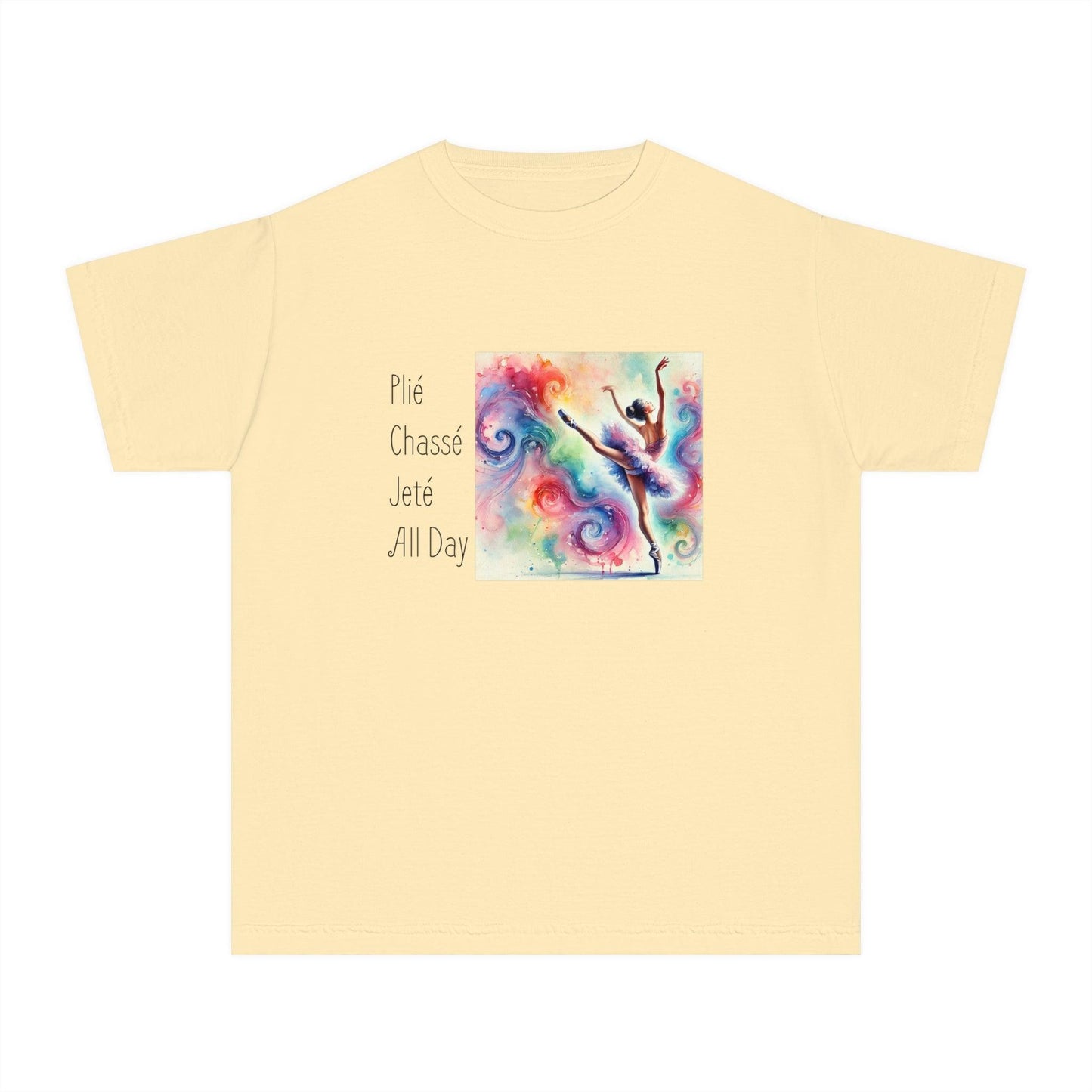 🩰 Plié Chassé Jeté All Day 💃 Youth Midweight Tee ✨ - Whippie's