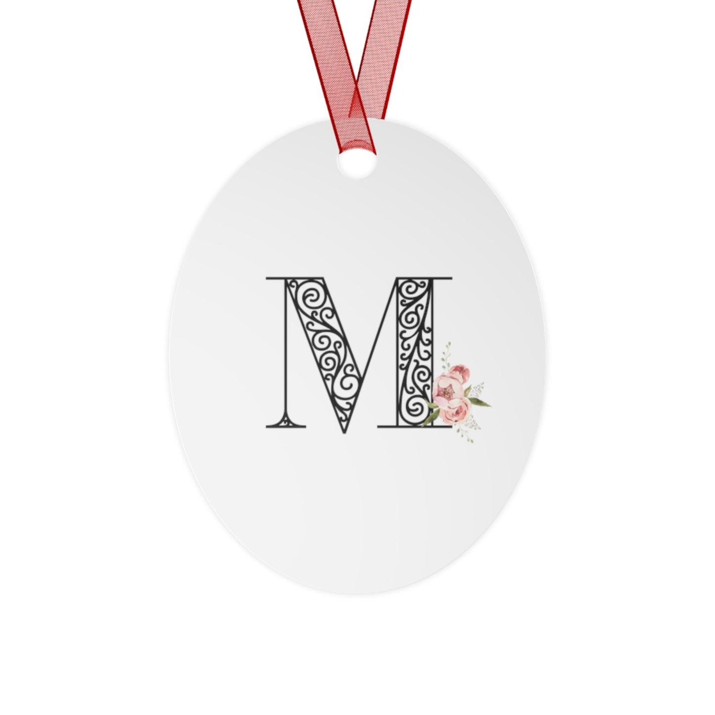 Floral Letters: Letter M - Metal Christmas Ornament - Whippie's