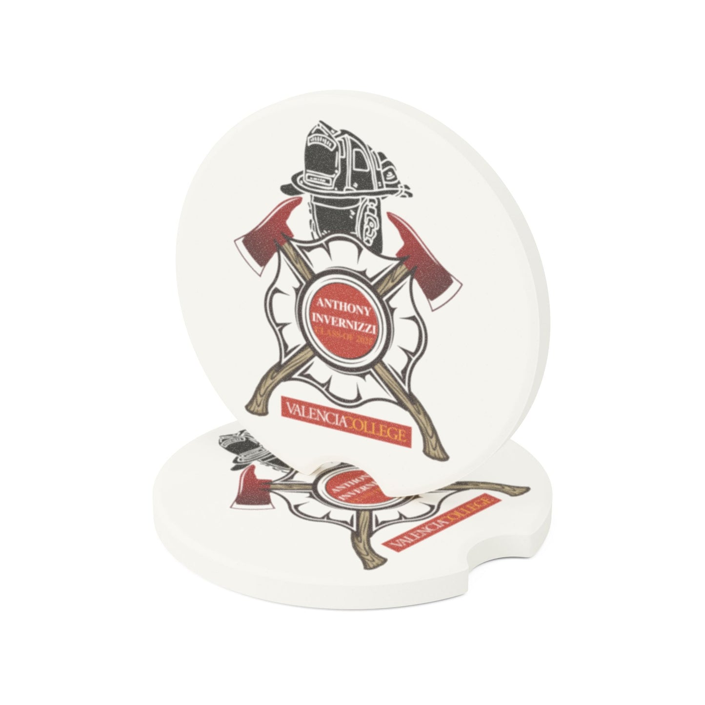 Valencia College Fire Rescue Car Coasters - Personalizable - Whippie's