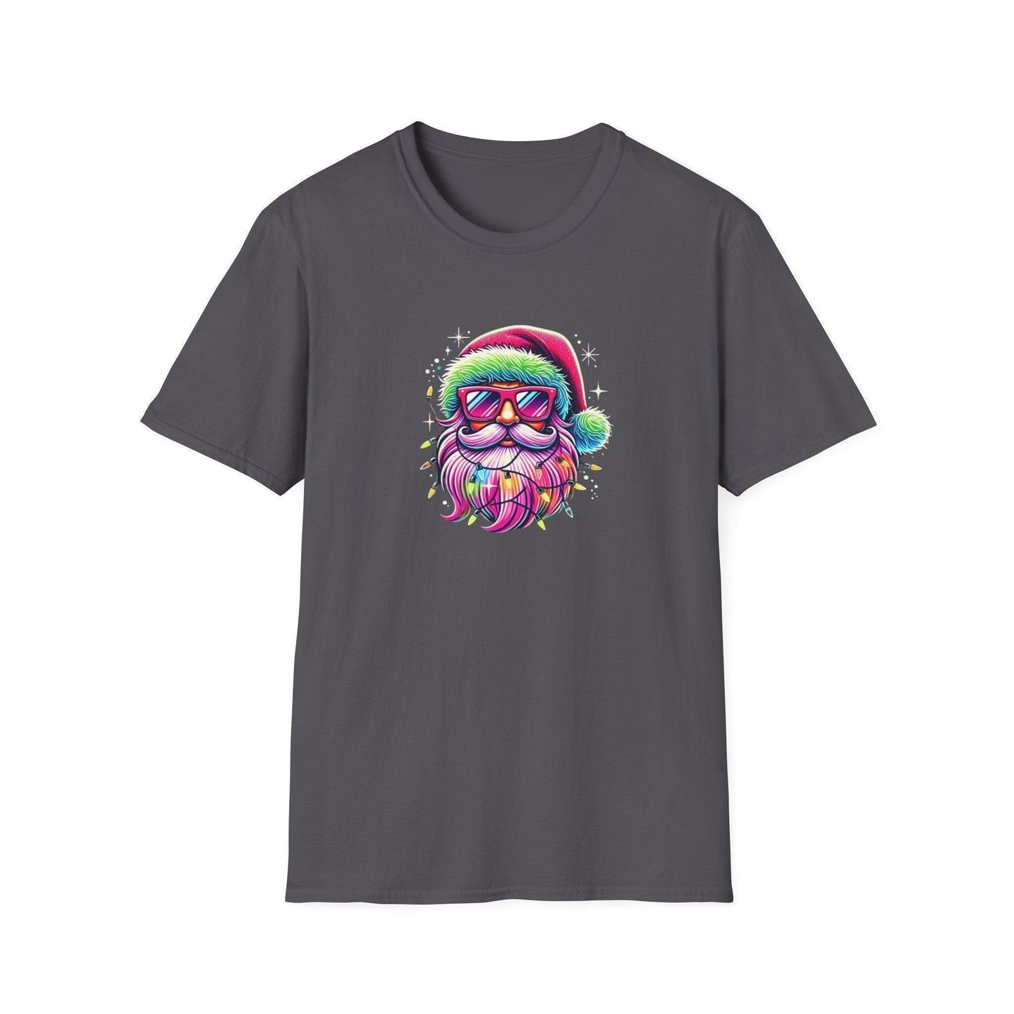 Shine Bright Like Santa! 🎅🎄🌈✨ - Unisex Softstyle T-shirt - Whippie's
