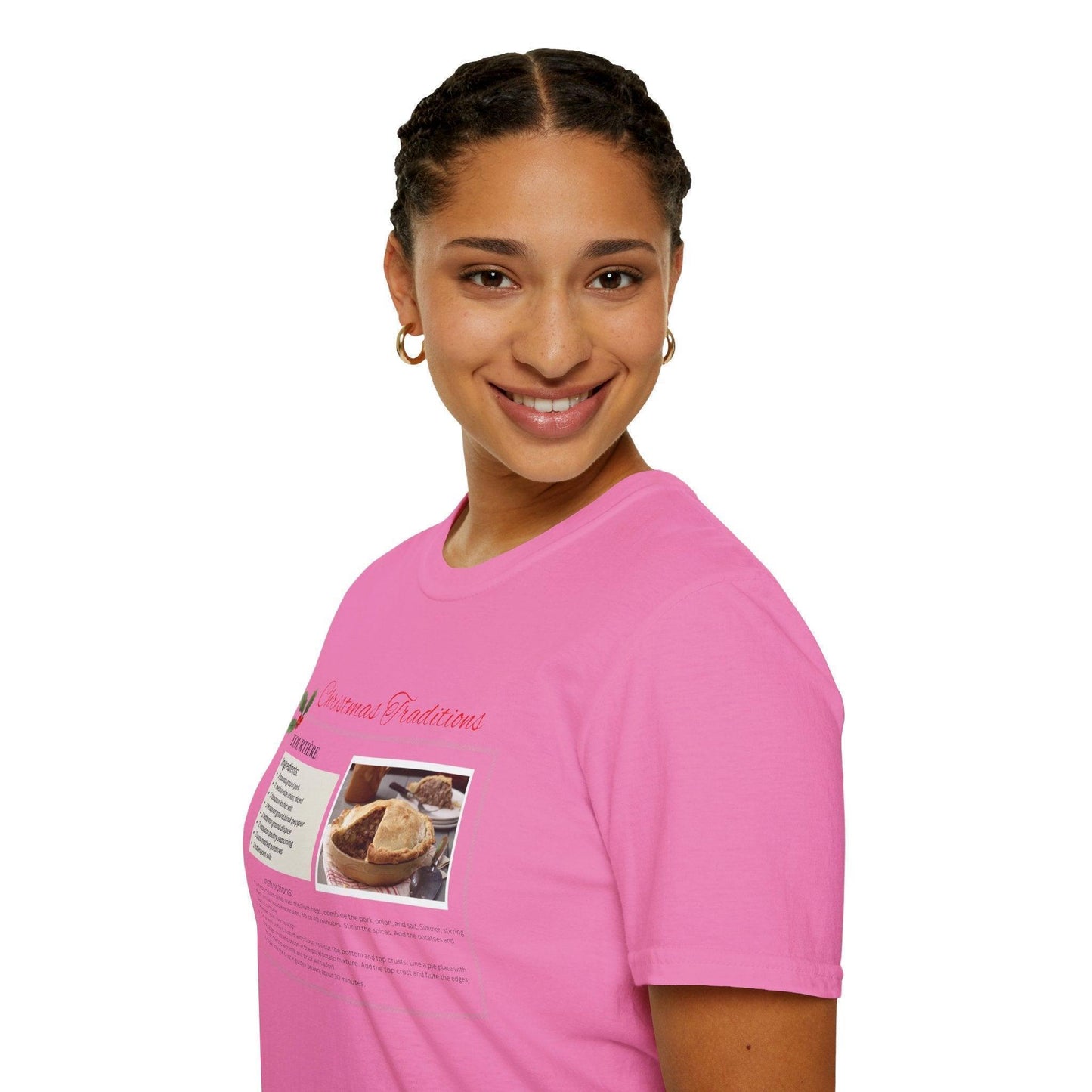 Tourtière Recipe Card - Unisex T-Shirt - French Canadian Christmas Traditions! 🎄 - Whippie's