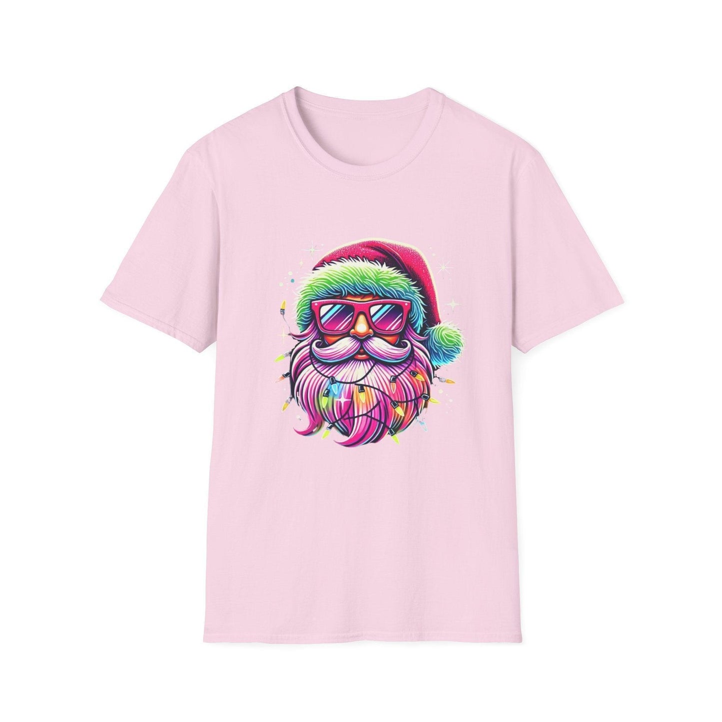 Shine Bright Like Santa! 🎅🎄🌈✨ - Unisex Softstyle T-shirt - Whippie's