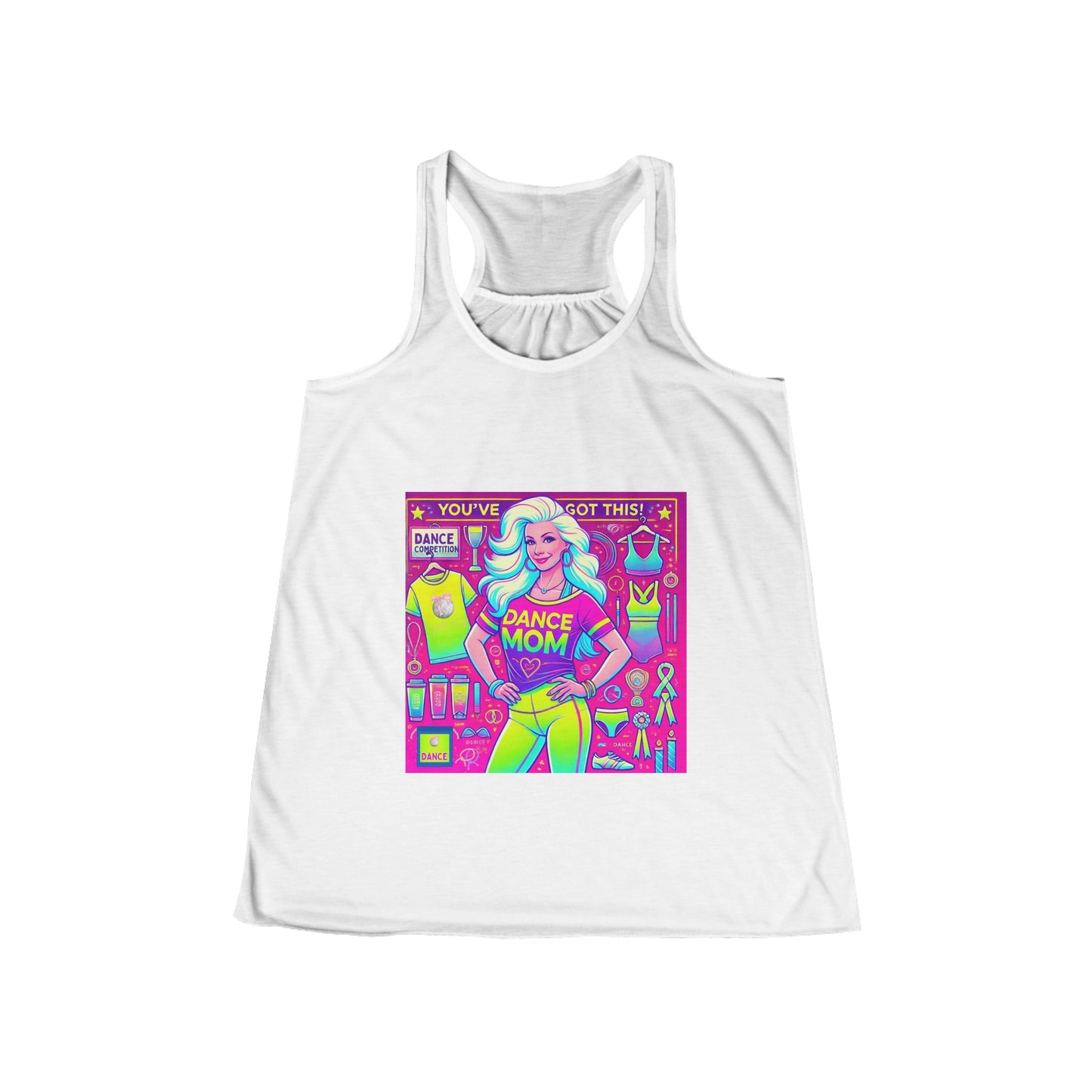 Dance Mom: You've Got This - White Haired Mom Flowy Racerback Tank - Whippie's