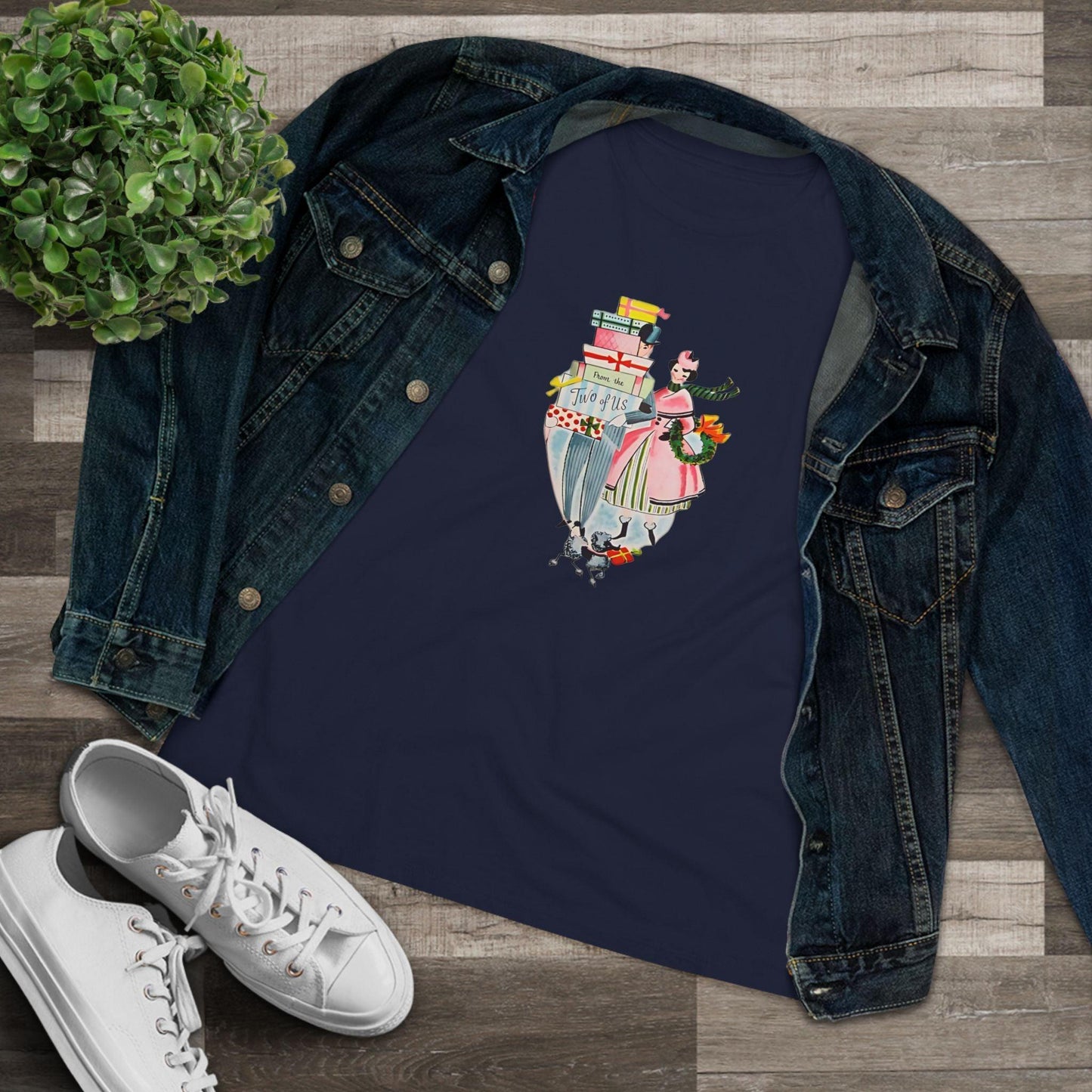 🎁 From the Two of Us! 🎄 Women's Tee ✨ Spread vintage holiday cheer! - Whippie's