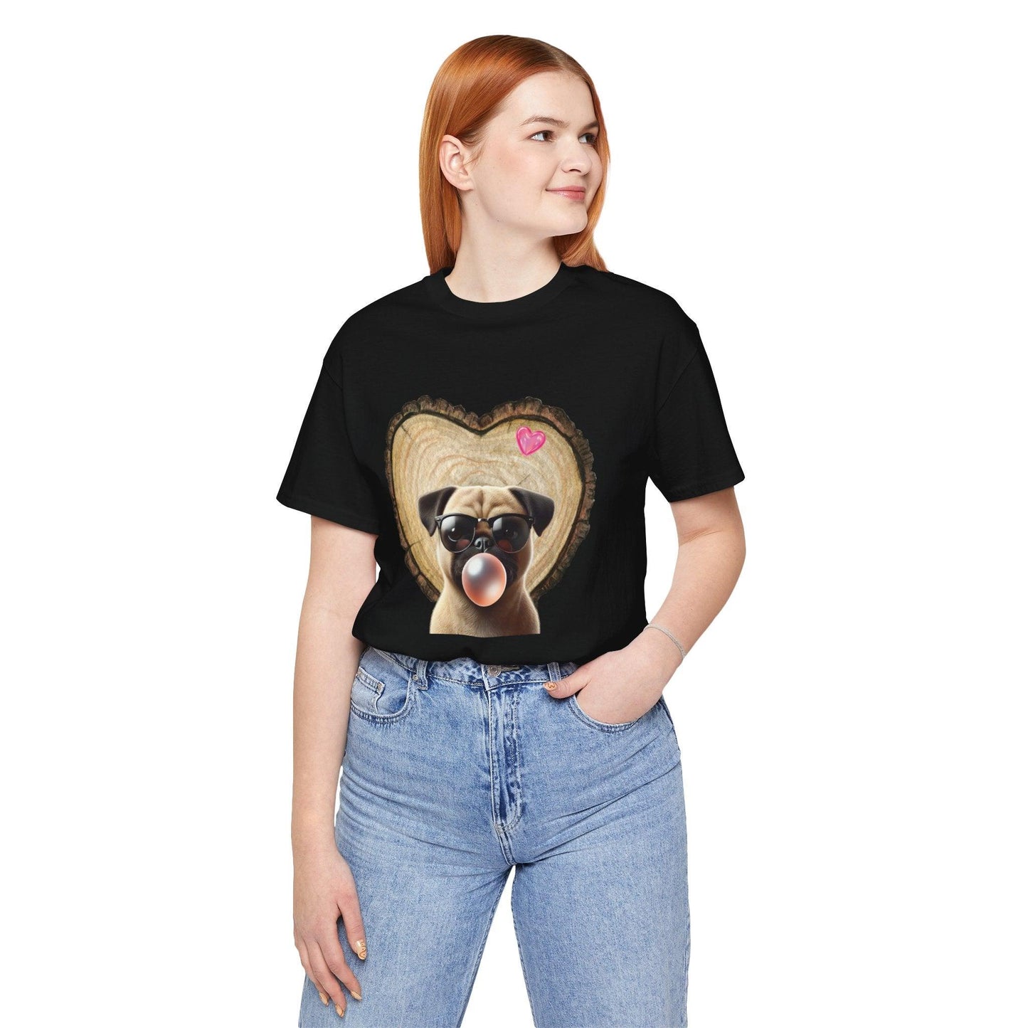 Pug Love - Unisex Jersey Tee - 🐶💕 Spread the Love with a Bubbly Pug! 💕🐶 - Whippie's