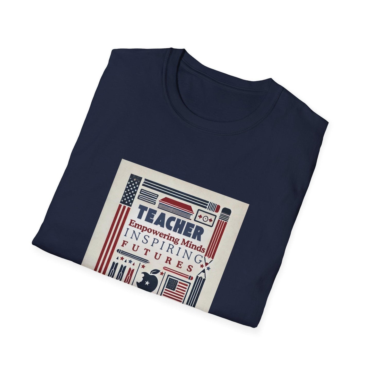 Teacher, Empowering Minds, Inspiring Futures Tee 🍎📚 - Patriotic Colors - Unisex T-Shirt - Whippie's