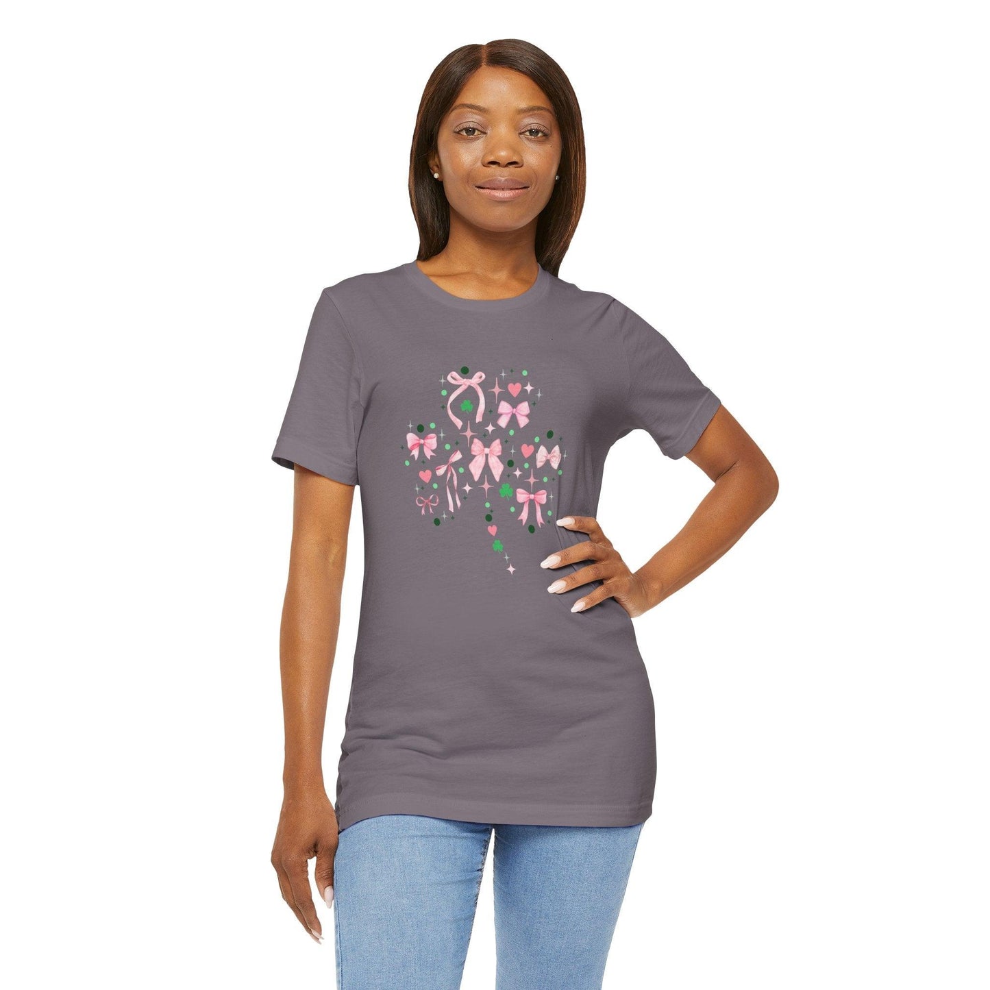 Shamrock Sparkle Unisex Jersey Tee - ☘️💖 Shine Bright this St. Patrick's Day! 💖☘️ - Whippie's