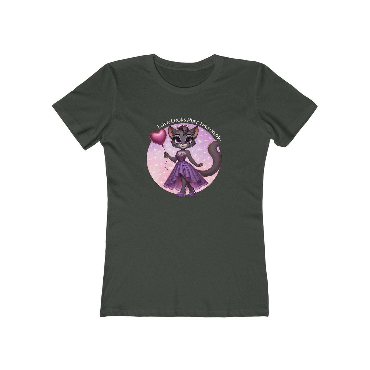 💖 Love Looks Purr-fect on Me 😻 Women's Boyfriend Tee ✨ Feline fine and ready to shine! - Whippie's