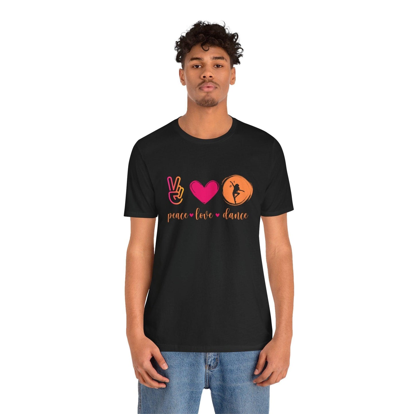 Peace, Love & Dance Unisex Jersey Tee - ✌️❤️💃 Express Yourself Through Movement! 💃❤️✌️ - Whippie's