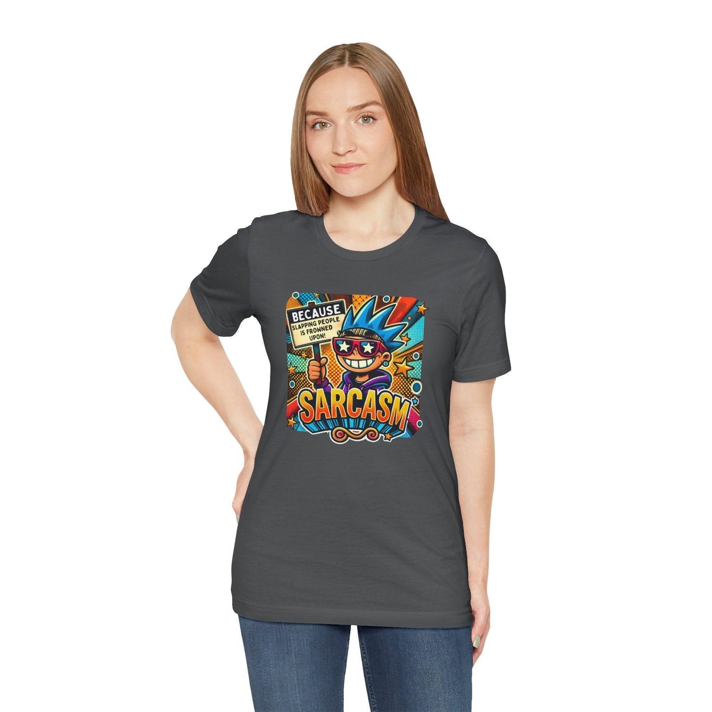 🎭 Sarcasm: It's Better Than Slapping 😉 Unisex Jersey Tee ✨ - Whippie's