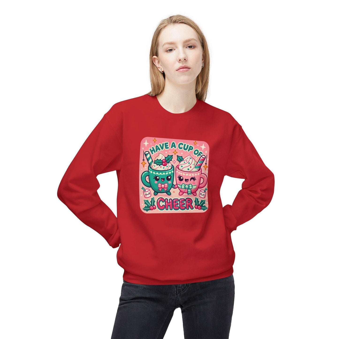☕ Have a Cup of Cheer! 😊 Unisex Fleece Sweatshirt ✨ - Whippie's