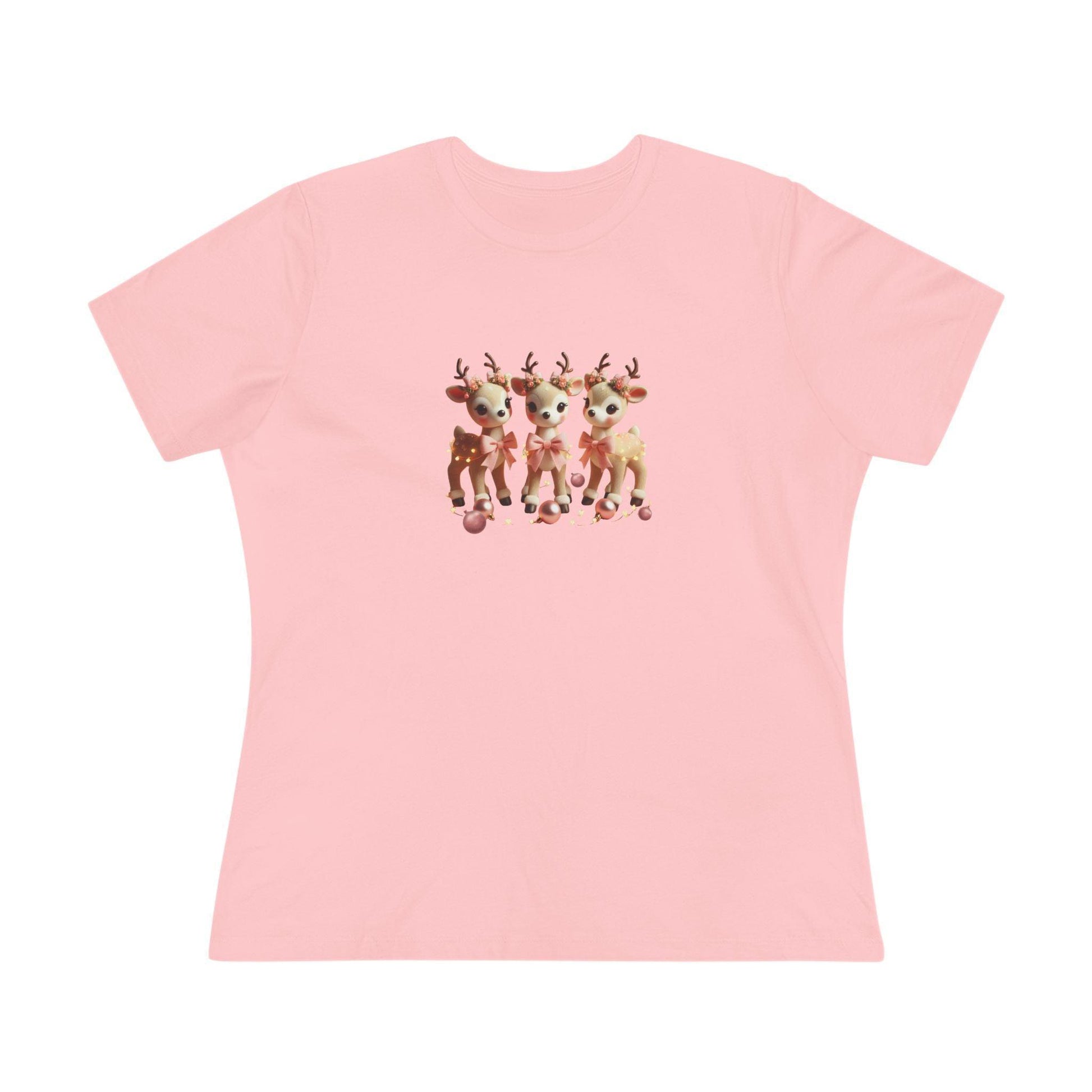 Rose Gold Reindeer Trio Christmas Decor - Women's Softstyle Tee - Whippie's