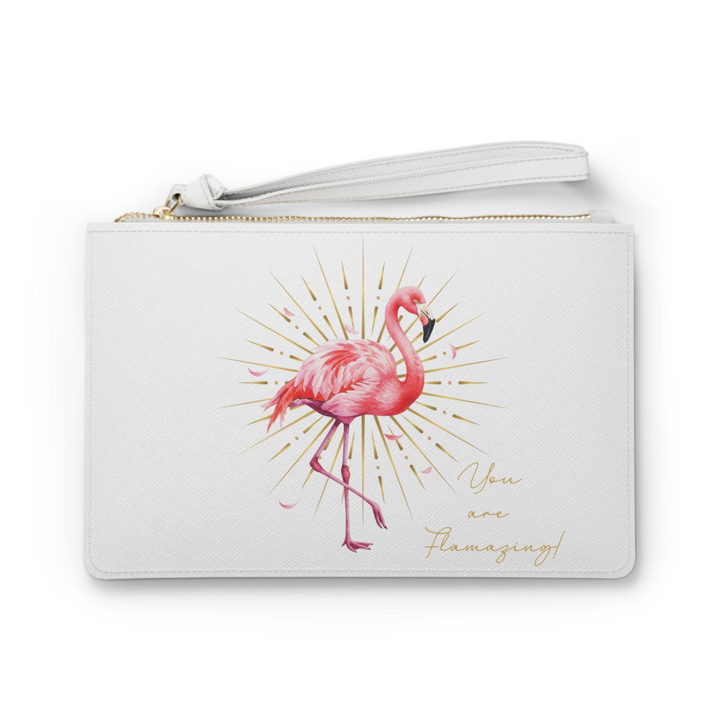 You Are Flamazing Flamingo Clutch Bag - Personalizable - Whippie's