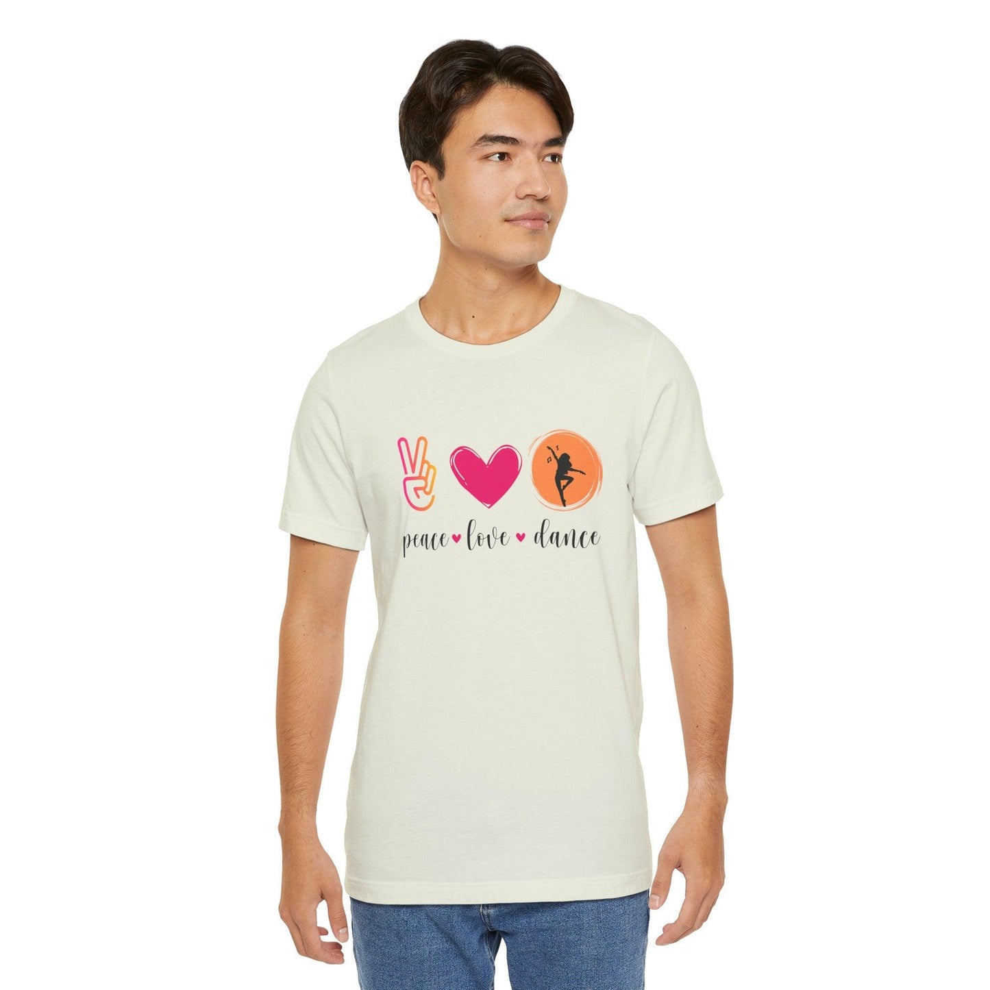 Peace, Love & Dance Unisex Jersey Tee - ✌️❤️💃 Express Yourself Through Movement! 💃❤️✌️ - Whippie's