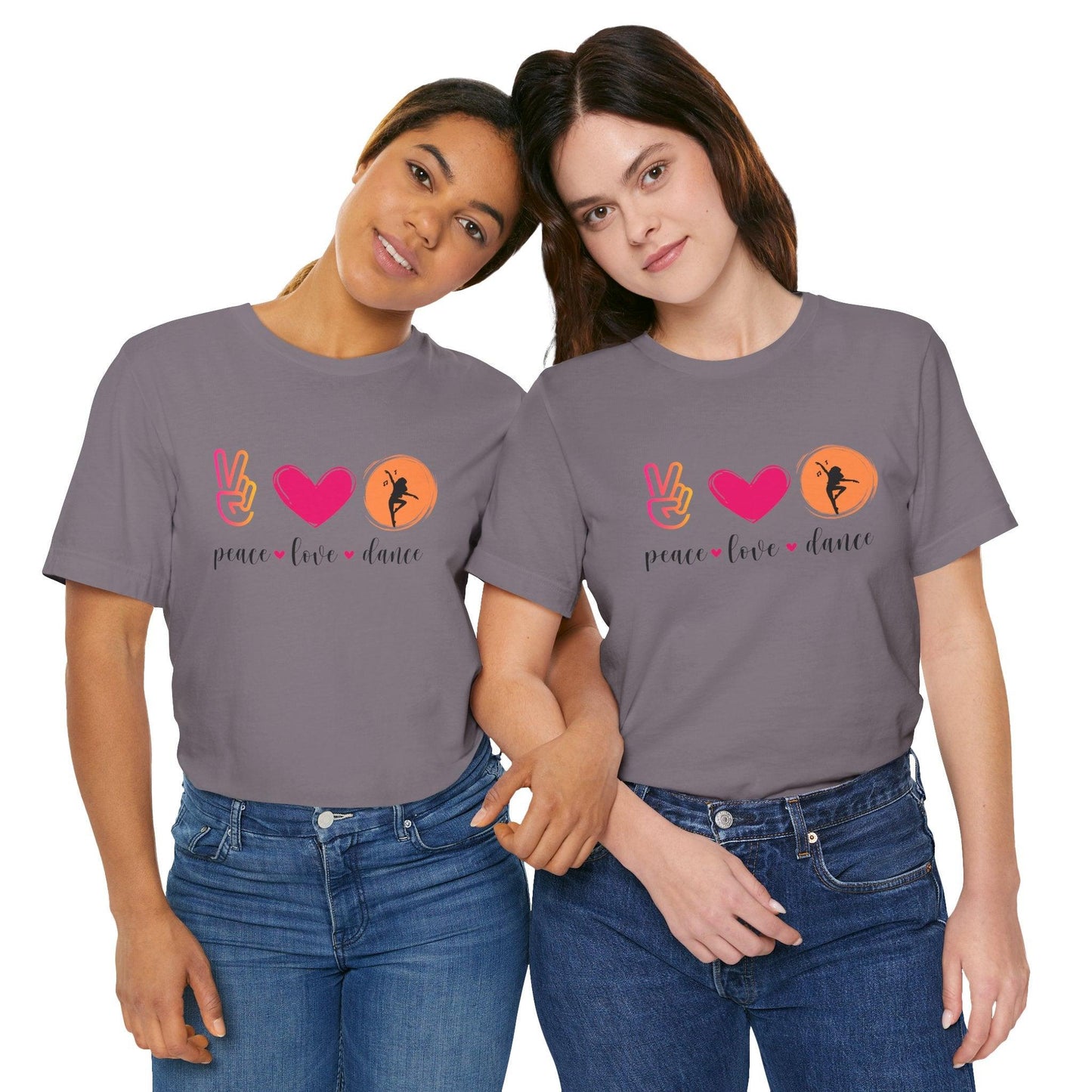Peace, Love & Dance Unisex Jersey Tee - ✌️❤️💃 Express Yourself Through Movement! 💃❤️✌️ - Whippie's