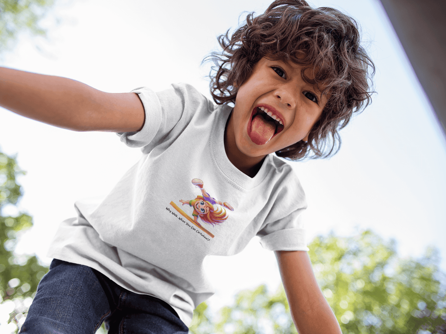 Why Walk When You Can Cartwheel?" Kids' Tee! ๐คธโโ๏ธ - Whippie's