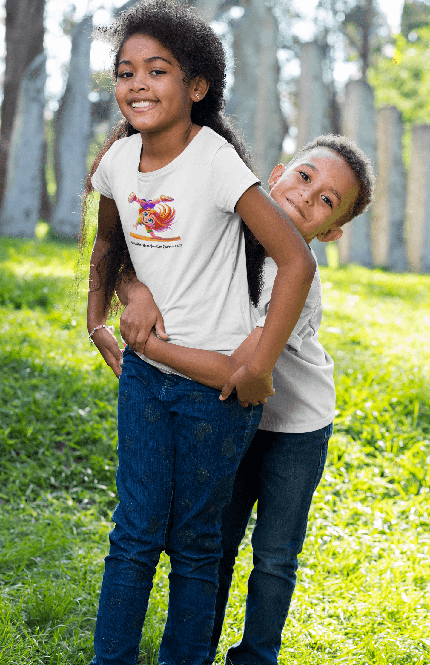 Why Walk When You Can Cartwheel?" Kids' Tee! ๐คธโโ๏ธ - Whippie's