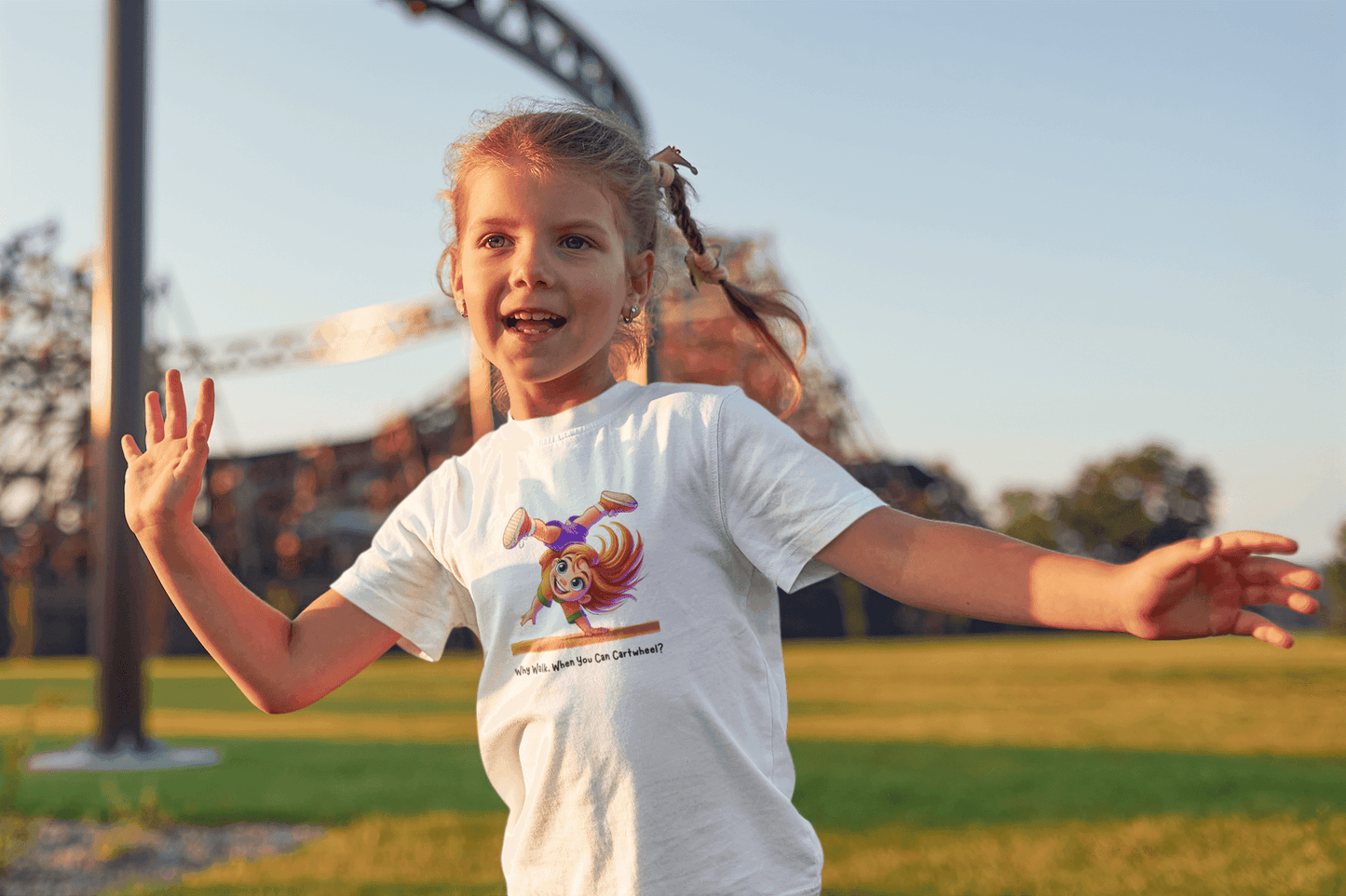 Why Walk When You Can Cartwheel?" Kids' Tee! ๐คธโโ๏ธ - Whippie's