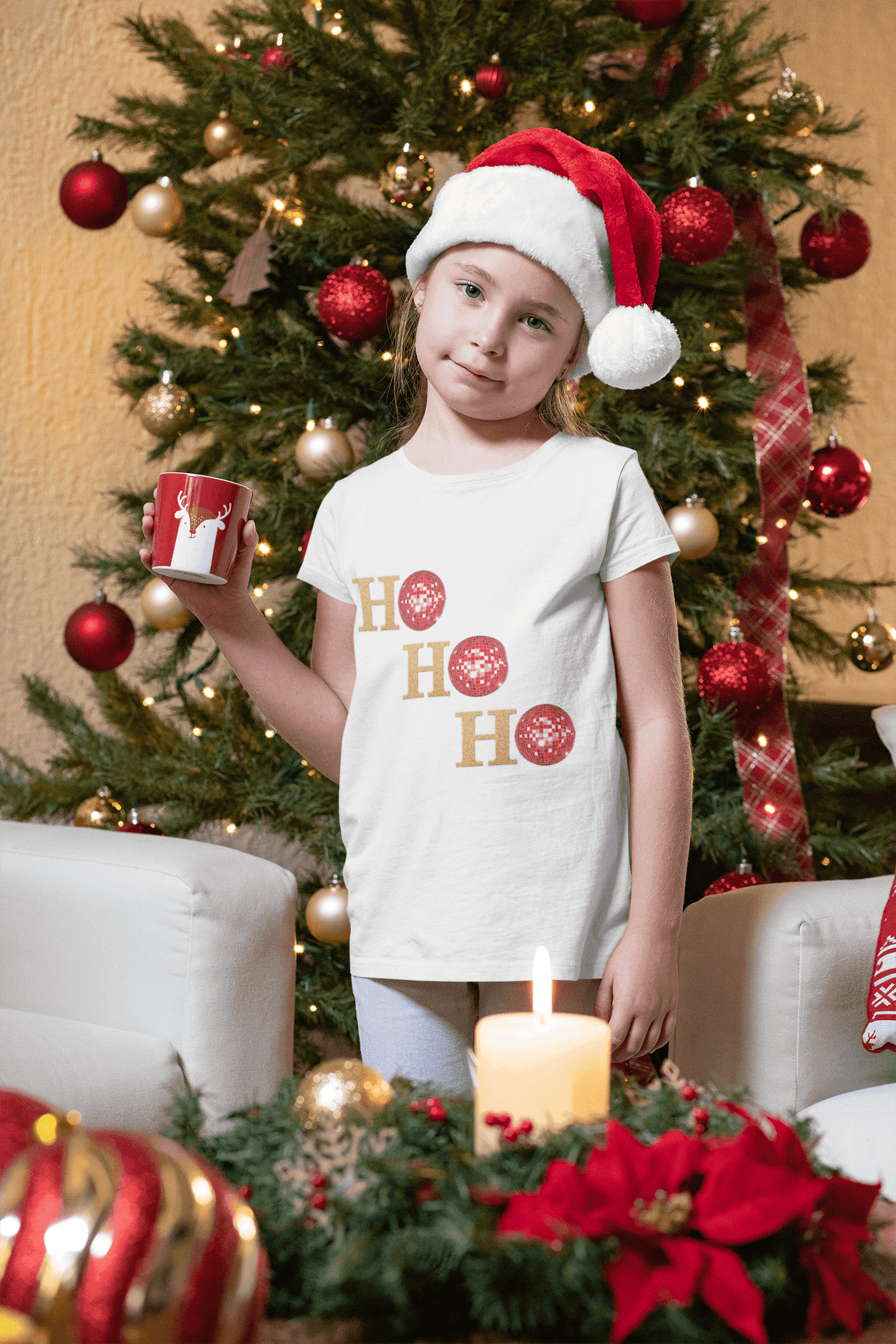 Ho Ho Ho Kids' Tee ✨ (with Disco Ball O's!) - Whippie's