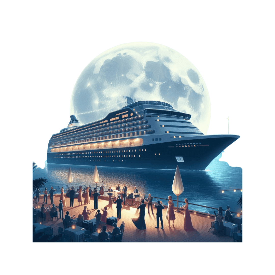 Moonlight Cruise Party 🛳️ Unisex T-Shirt - Dance the Night Away! 🌕 - Whippie's