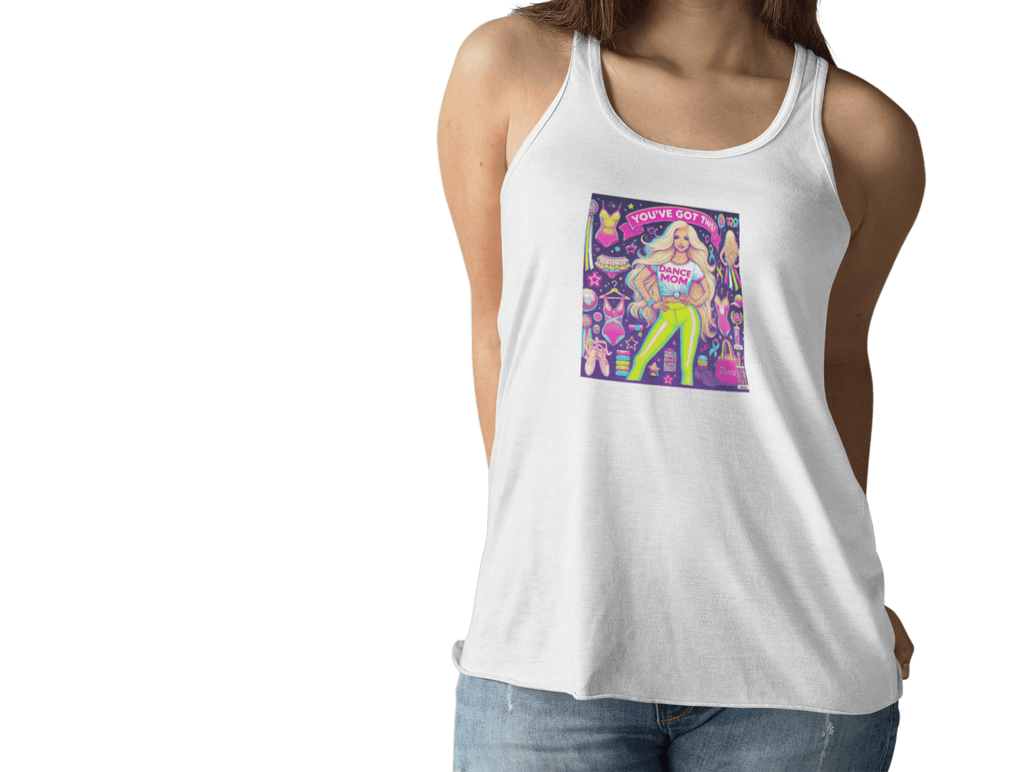 Dance Mom: You've Got This - Blonde (Young) Mom Flowy Racerback Tank - Whippie's