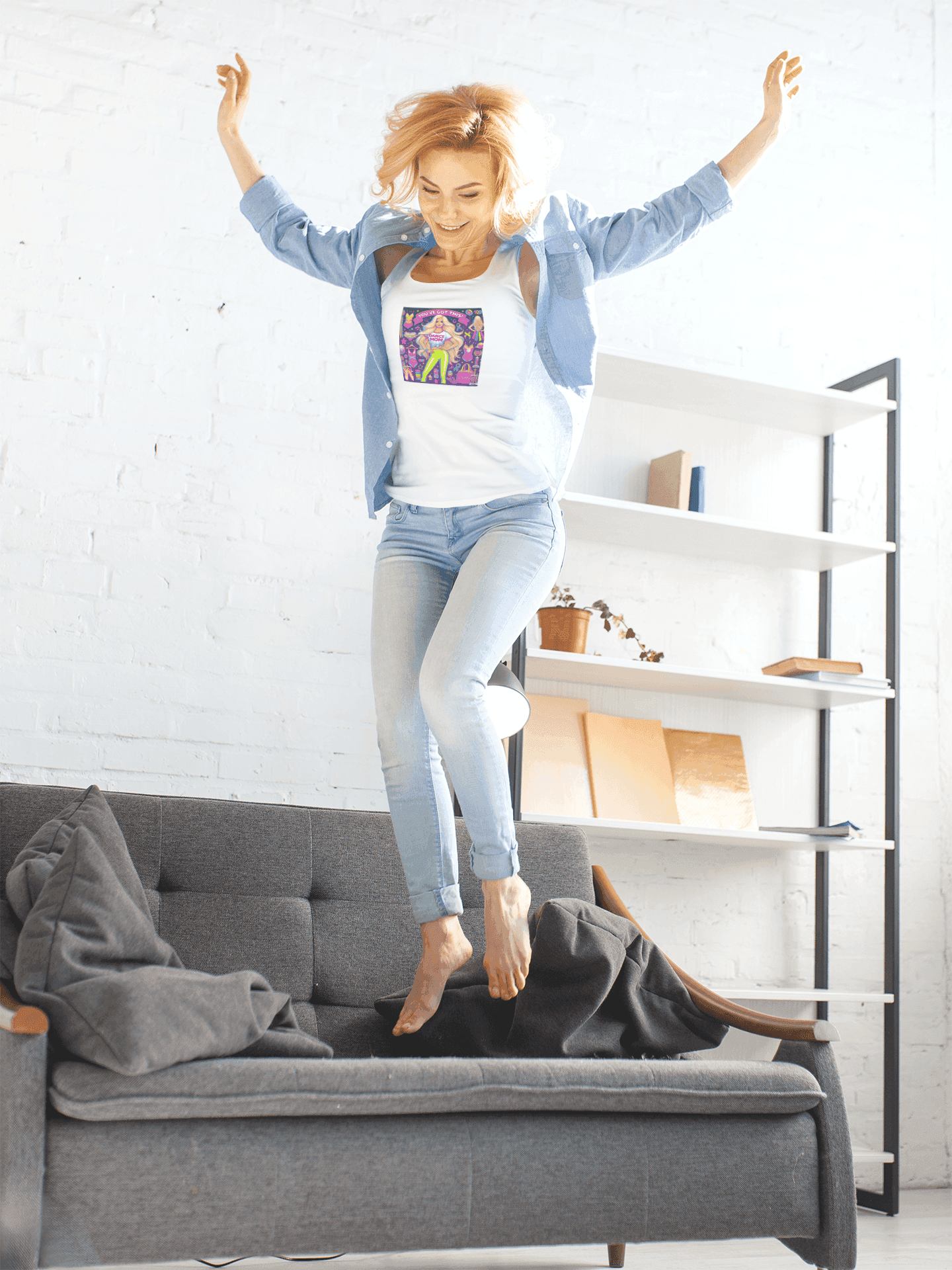 Dance Mom: You've Got This - Blonde (Young) Mom Flowy Racerback Tank - Whippie's
