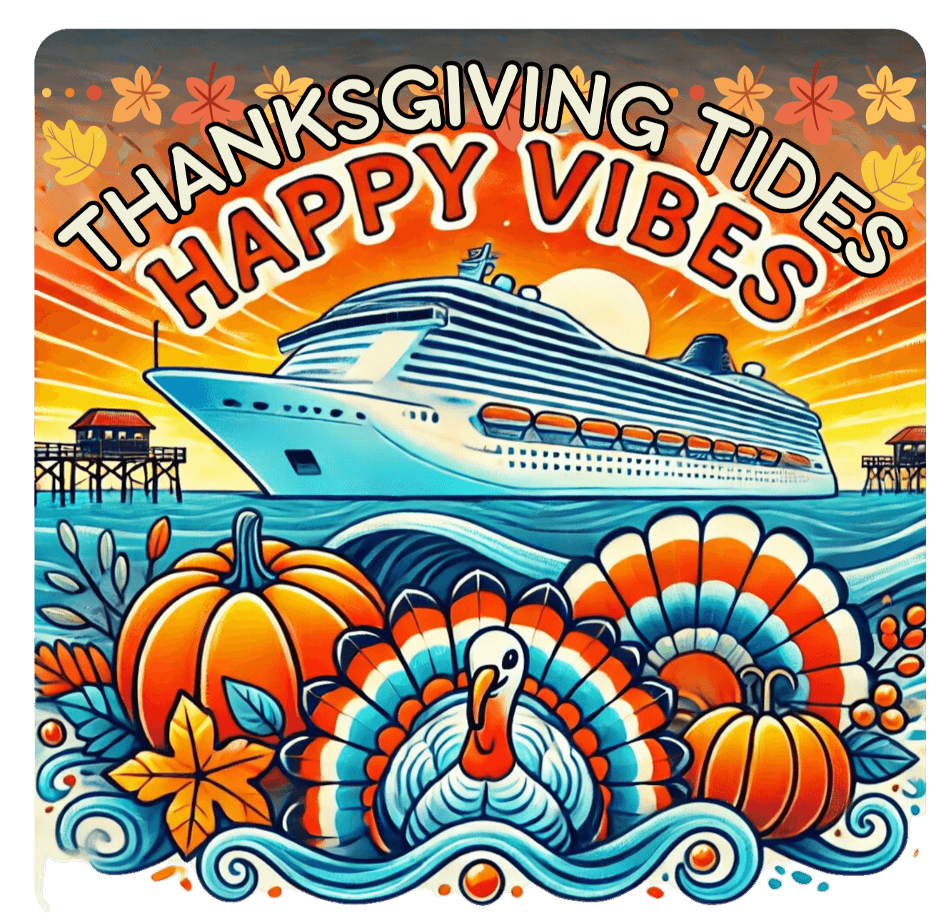 Thanksgiving Tides, Happy Vibes - Onesie - Whippie's
