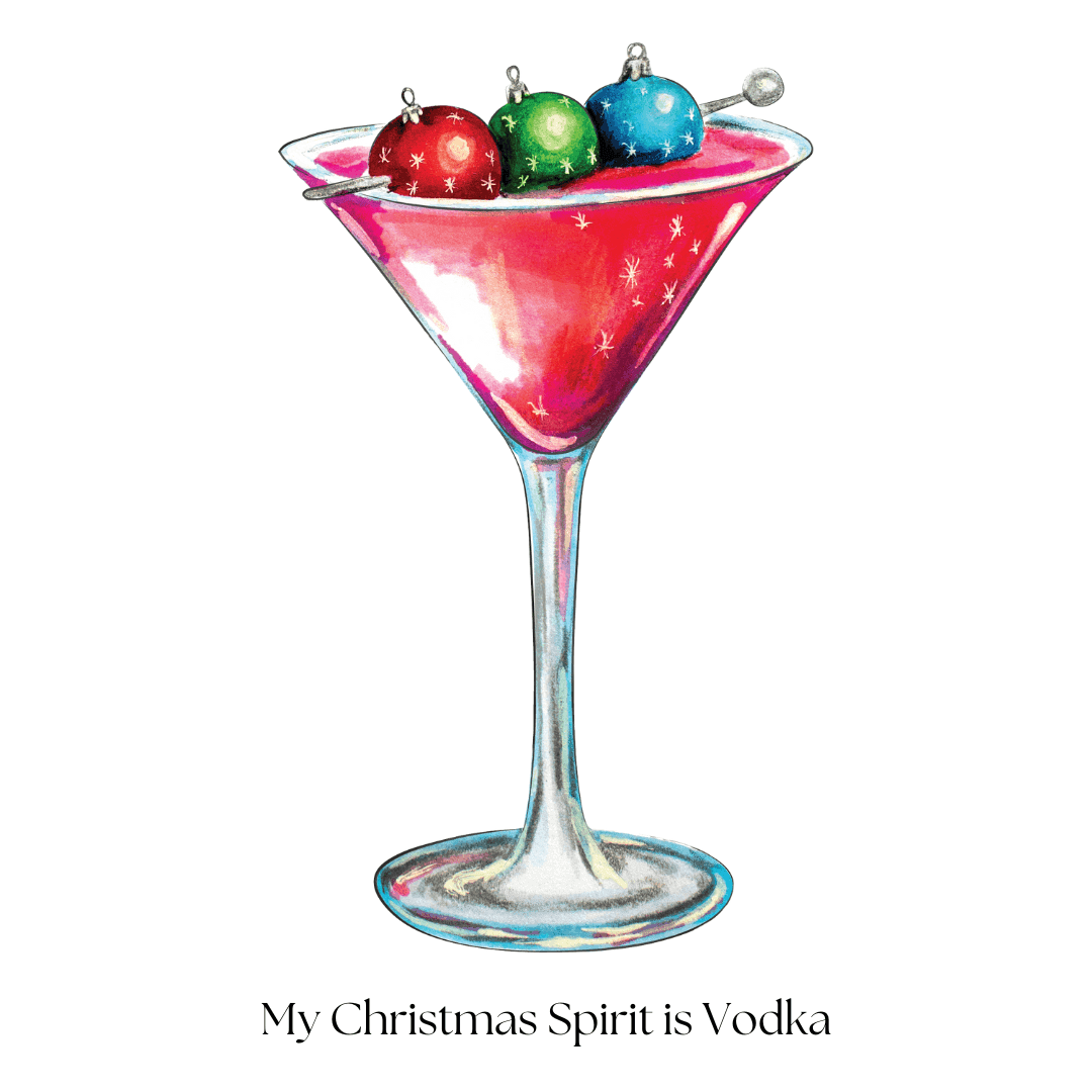 My Christmas Spirit is Vodka 🍸🎄 - Unisex 3/4 Sleeve T-shirt - Whippie's