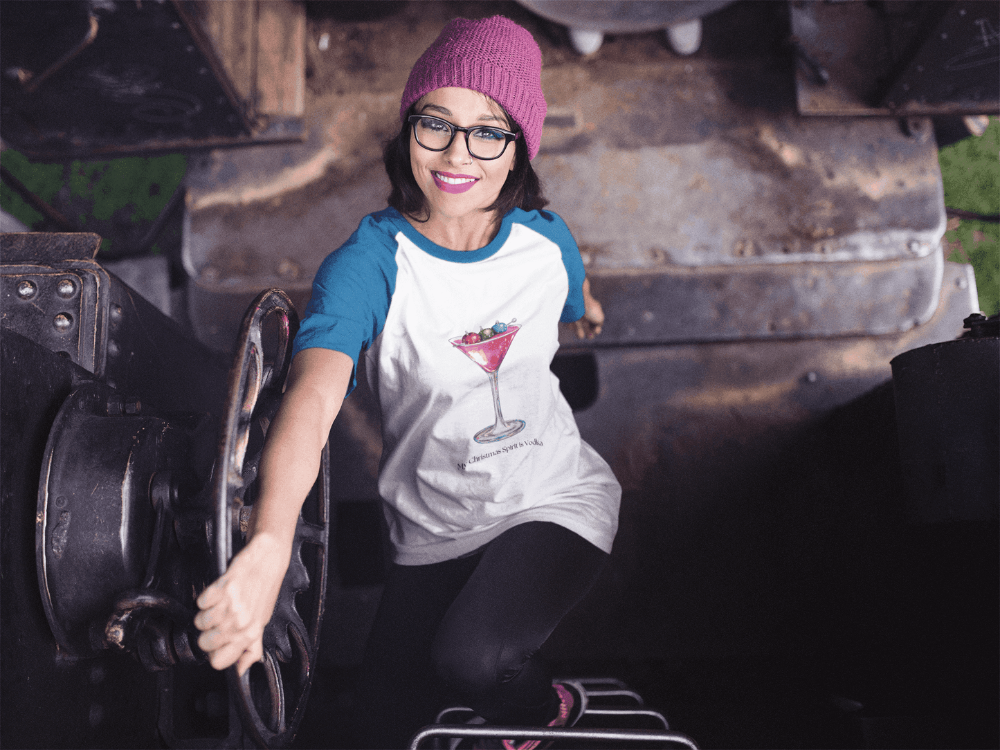 My Christmas Spirit is Vodka 🍸🎄 - Unisex 3/4 Sleeve T-shirt - Whippie's