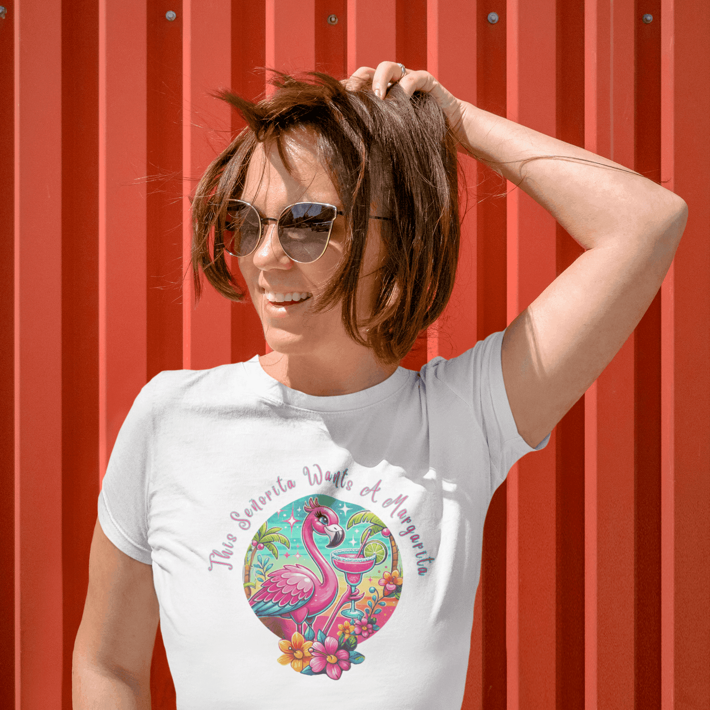 This Señorita Wants a Margarita - Women's Cotton Tee 🦩🍹 - Whippie's