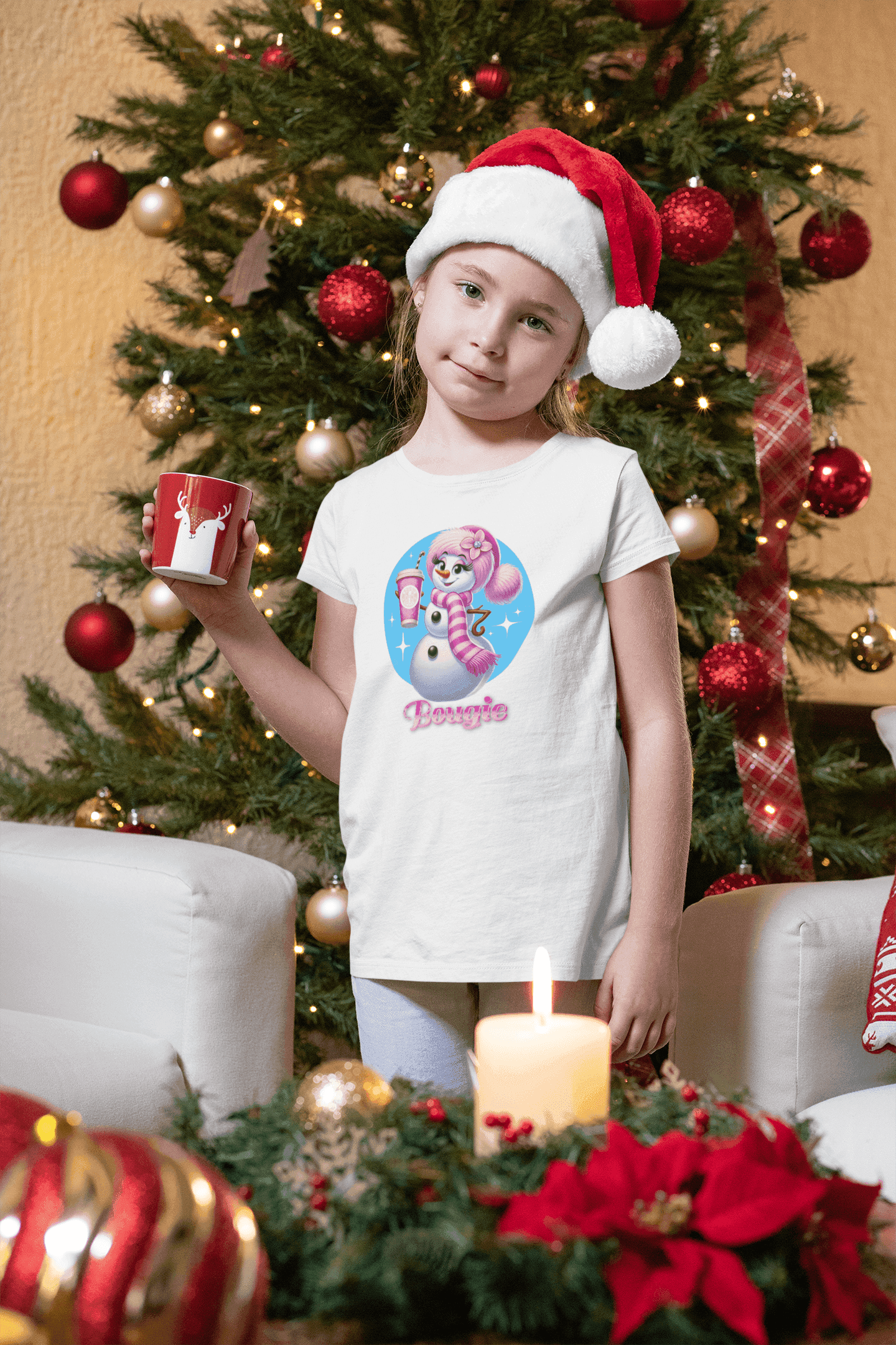 Bougie Snowwoman ❄️ ☕ ✨ Youth Short Sleeve Tee ✨ - Whippie's
