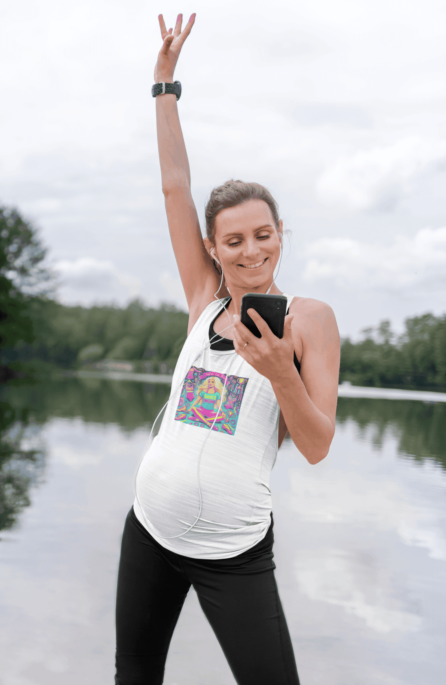 Dance Mom: You've Got This - Blonde Mom - Sitting - Women's Flowy Racerback Tank - Whippie's