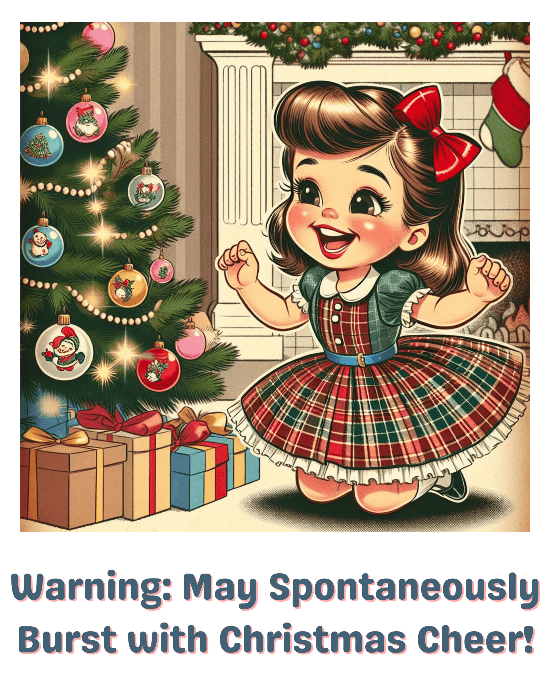 Warning: May Spontaneously Burst with Christmas Cheer! - Women's Softstyle Tee - Whippie's