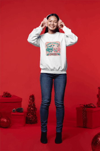 ☕ Have a Cup of Cheer! 😊 Unisex Fleece Sweatshirt ✨ - Whippie's