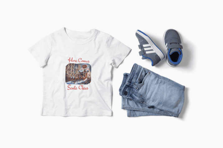 ๐
Here Comes Santa Claus ๐ Youth Midweight Tee โจ - Whippie's