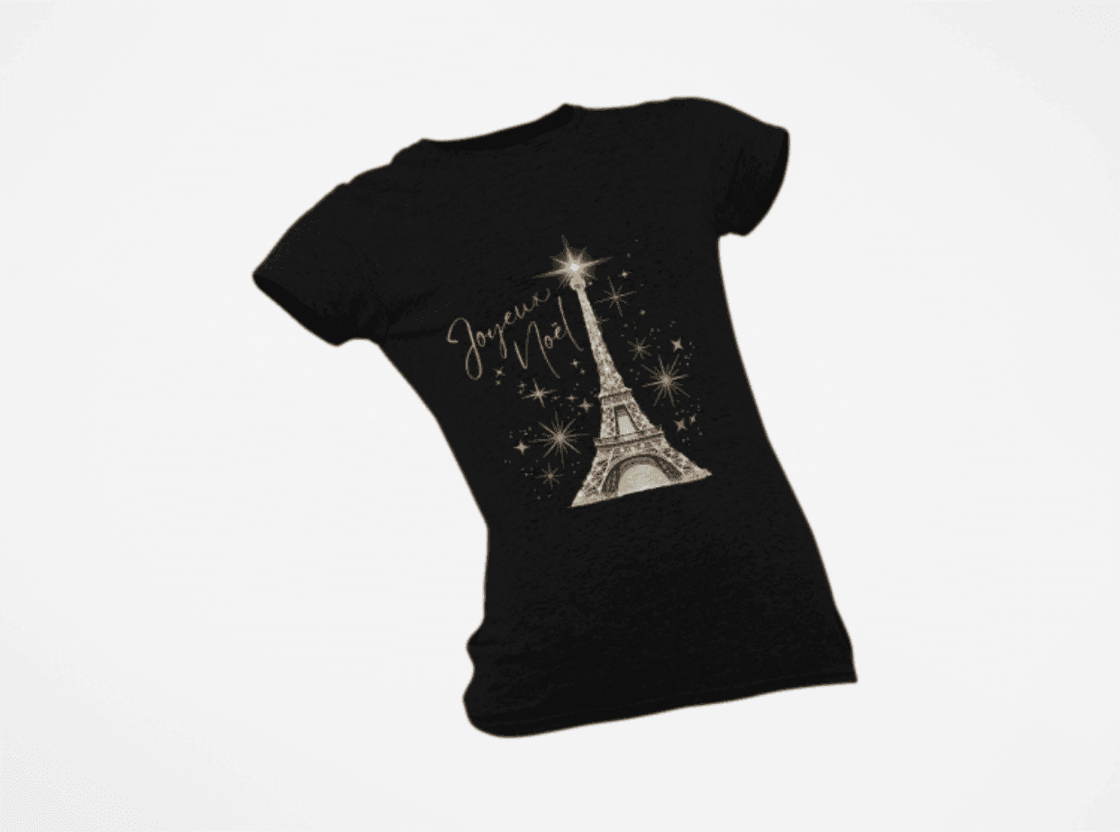 ✨ Joyeux Noël Women's Tee 🗼 A touch of Parisian elegance. - Whippie's
