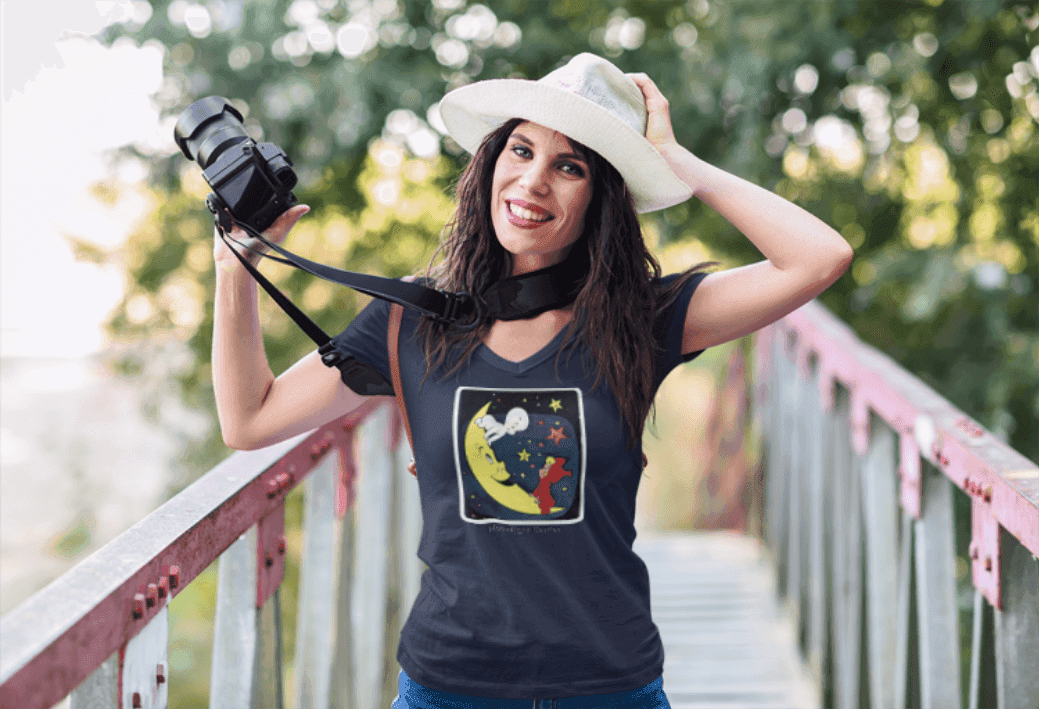 Moonlight Besties - Unisex Jersey Short Sleeve V-Neck Tee - Whippie's
