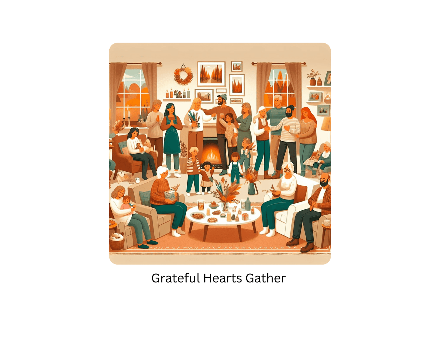 Grateful Hearts Gather - Celebrating Family and Friends ๐งก๐๐ค Unisex T-Shirt - Whippie's