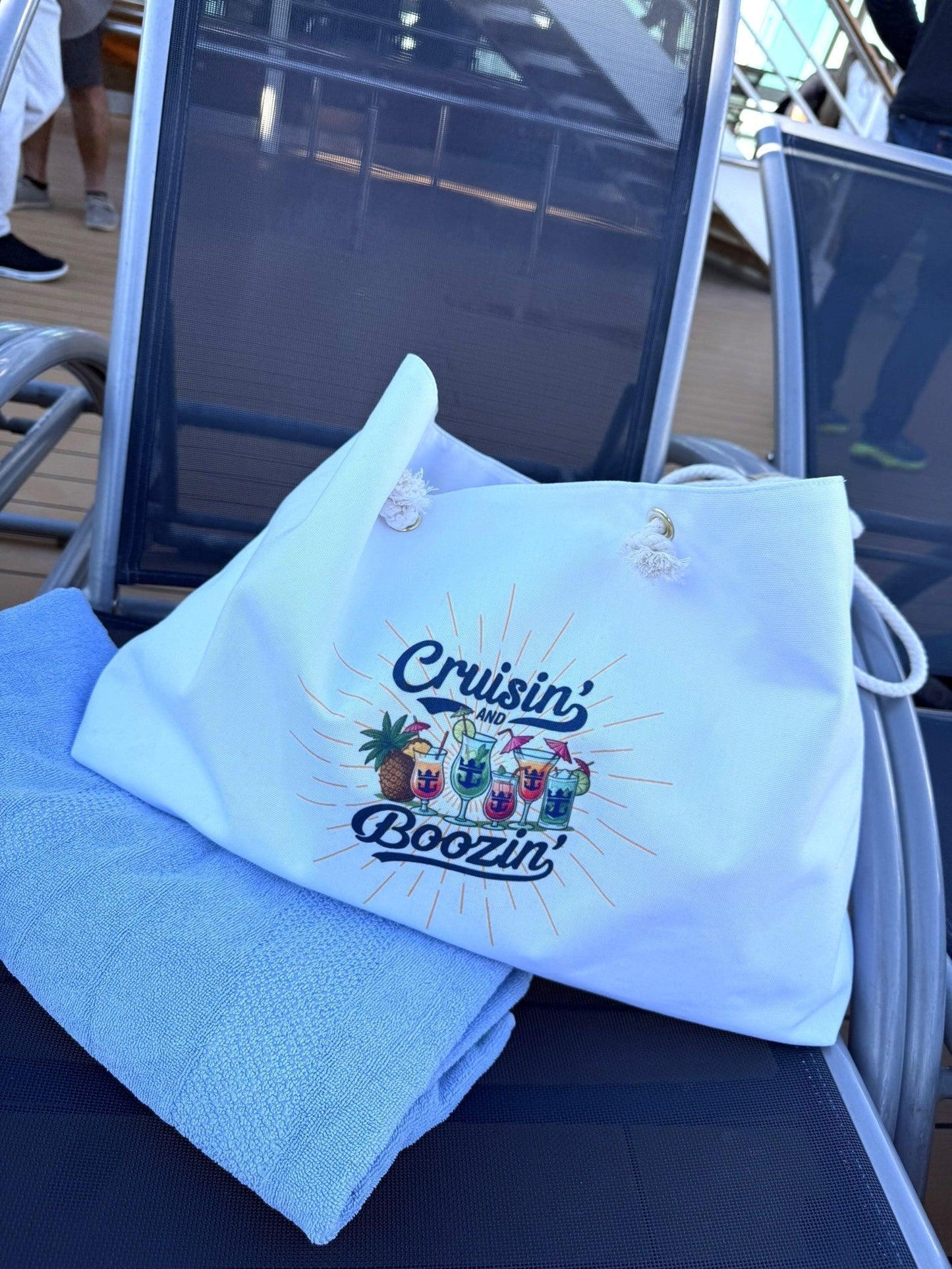Cruisin' & Boozin' Oversized Weekender Tote Bag 🍹👜 - Whippie's
