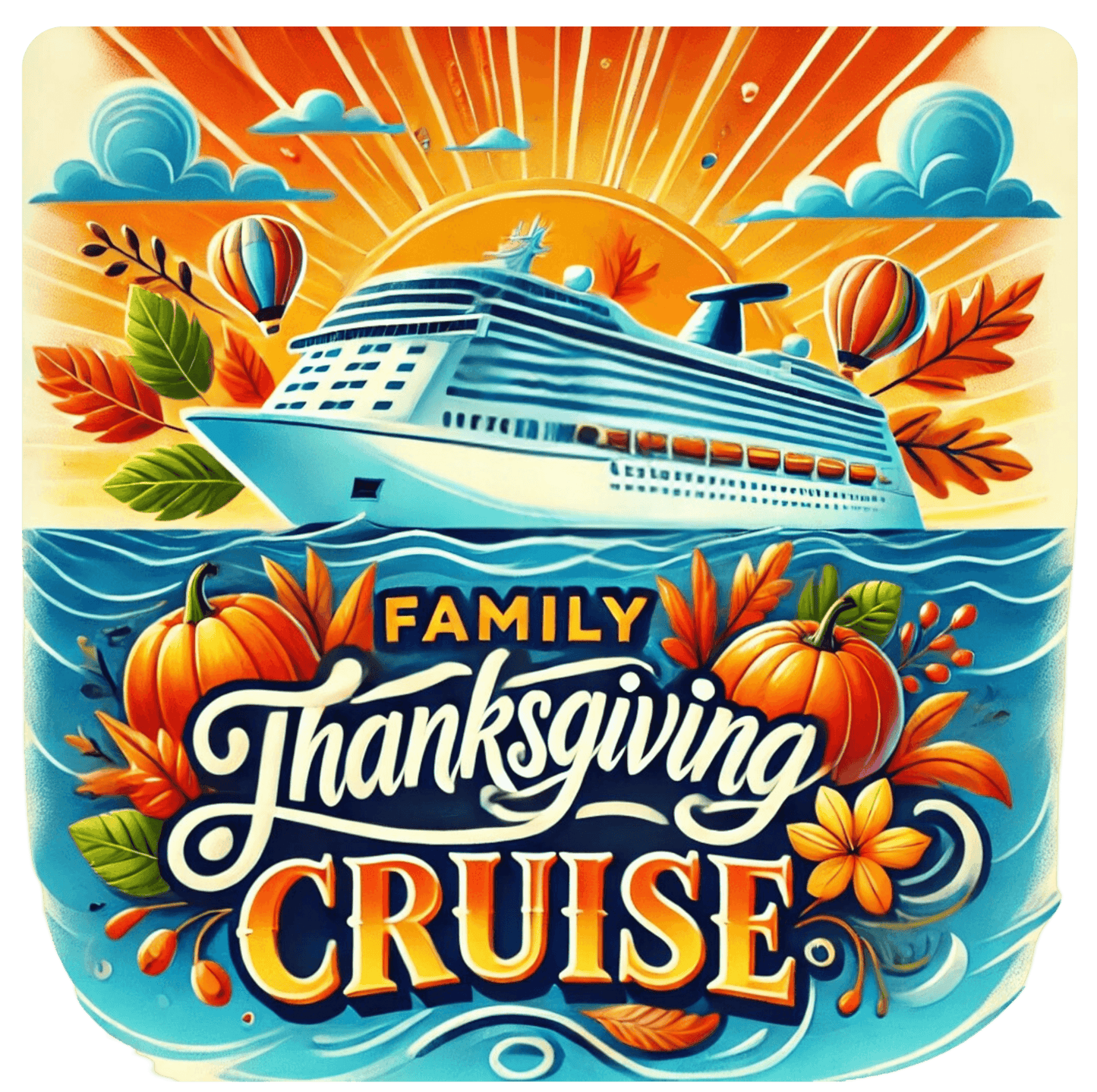 Family Thanksgiving Cruise - Kids Softstyle Tee - Personalizable - Whippie's