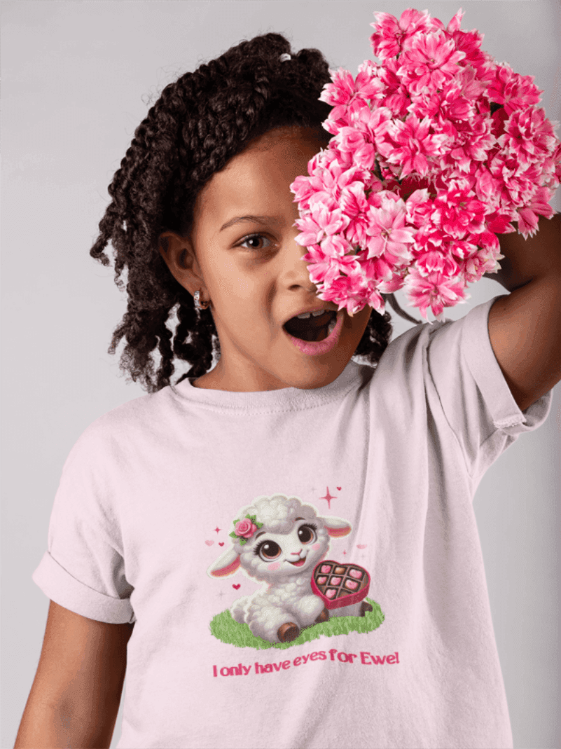💖 I Only Have Eyes for Ewe! 🐑 Kids Tee ✨ Spread the love this Valentine's Day! - Whippie's