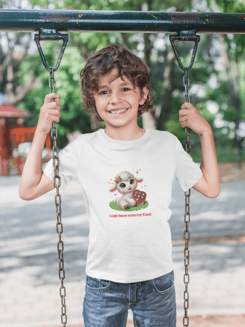 💖 I Only Have Eyes for Ewe! 🐑 Kids Tee ✨ Spread the love this Valentine's Day! - Whippie's