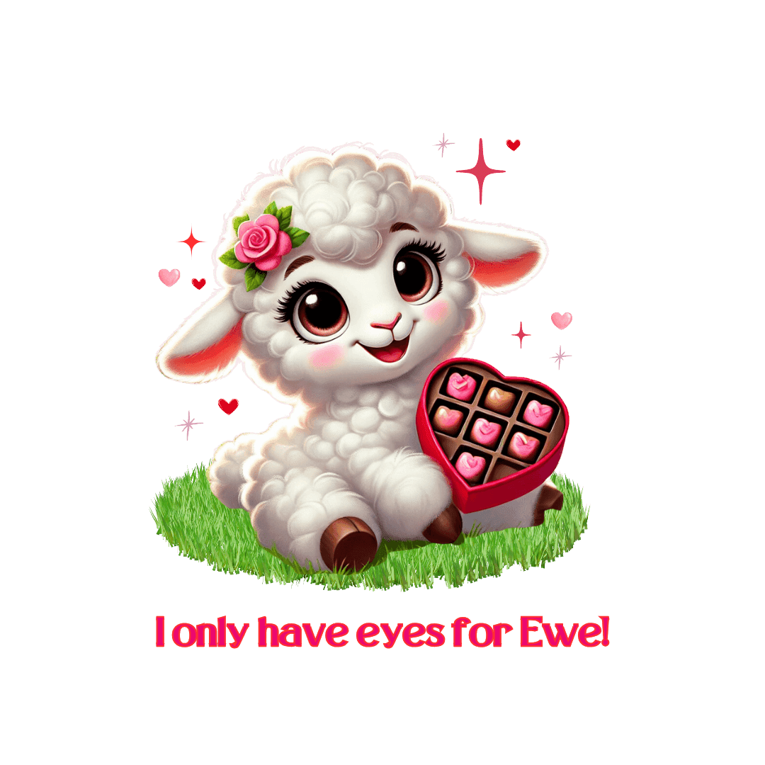 💖 I Only Have Eyes for Ewe! 🐑 Kids Tee ✨ Spread the love this Valentine's Day! - Whippie's