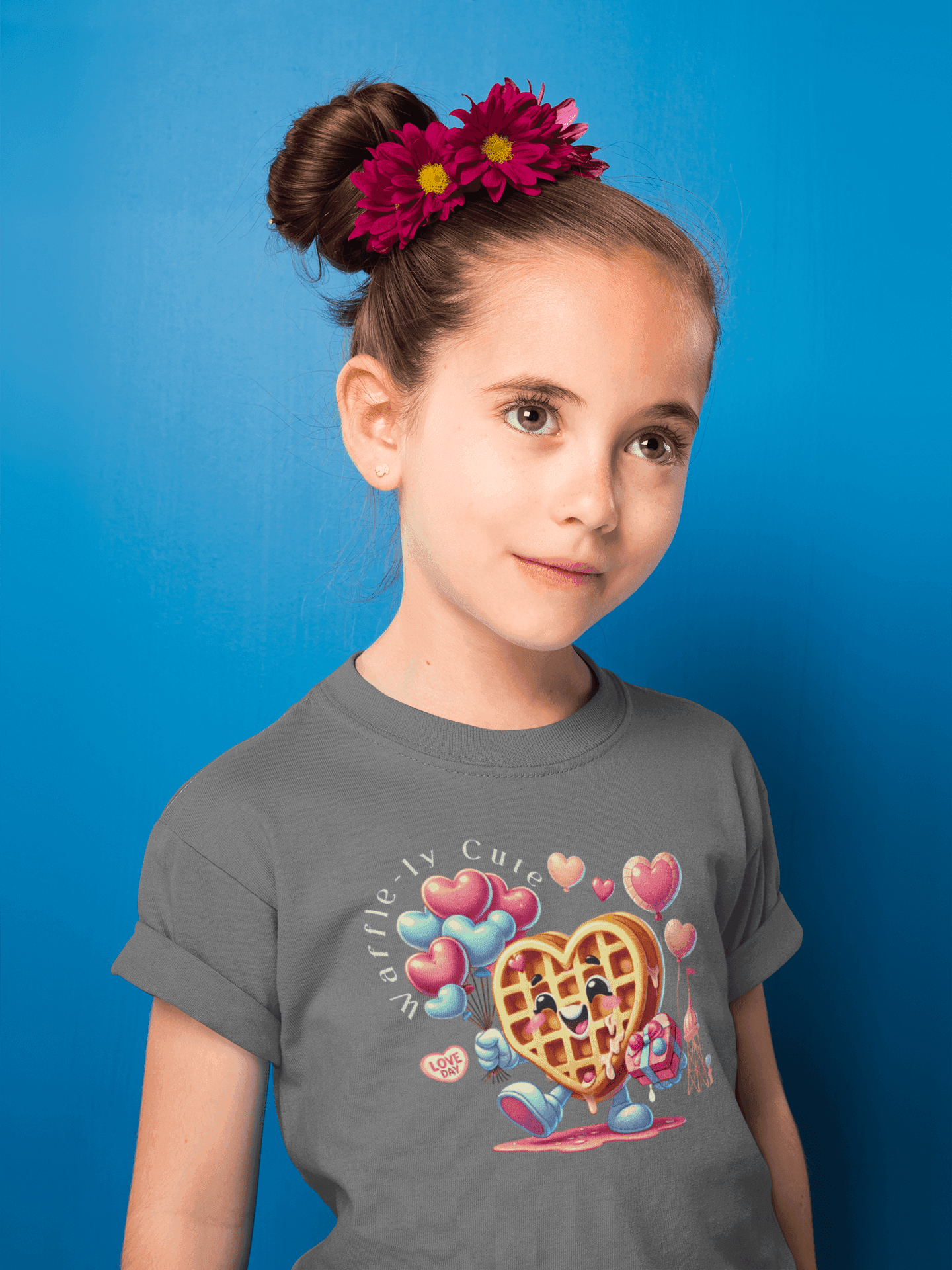 🧇 Waffle-ly Cute! 💖 Kids Softstyle Tee ✨ Spread the love this Valentine's Day! - Whippie's