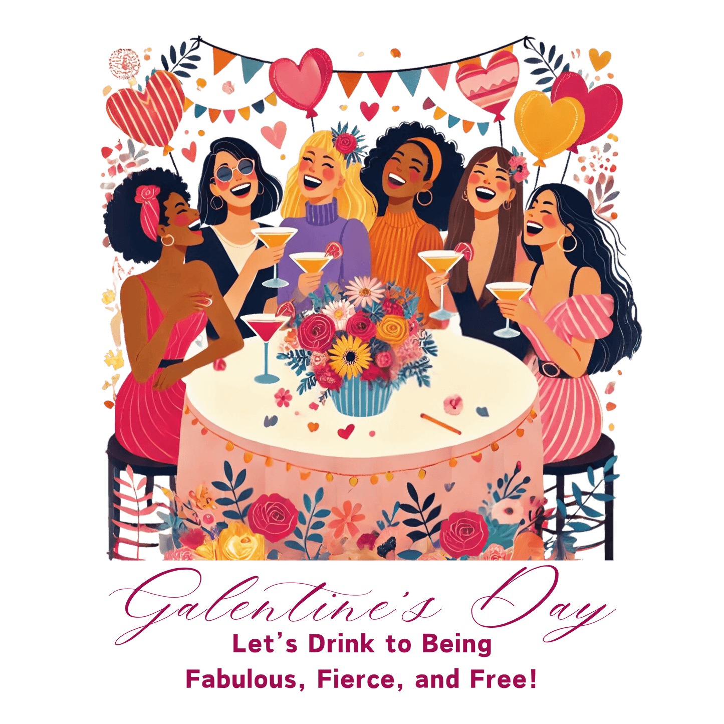 ๐ Galentine's Day: Fabulous, Fierce & Free! ๐ฅ Ladies' V-Neck Tee โจ Celebrate the power of female friendship! - Whippie's