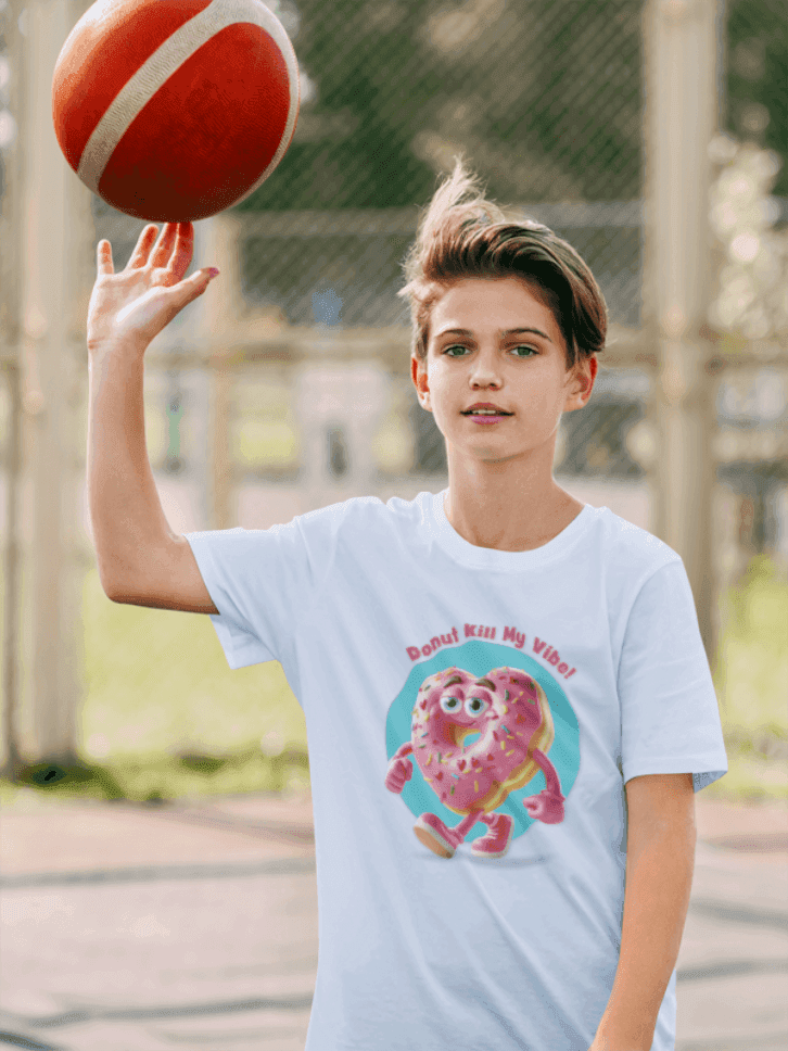 💖 Donut Kill My Vibe! 🍩 Kids Softstyle Tee ✨ Spread the sweet vibes this Valentine's Day! - Whippie's