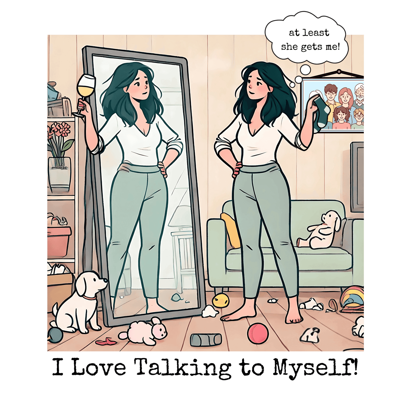 🗣️ I Love Talking to Myself! 🍷 Ladies' V-Neck Tee ✨ Find your best listener in the mirror! - Whippie's