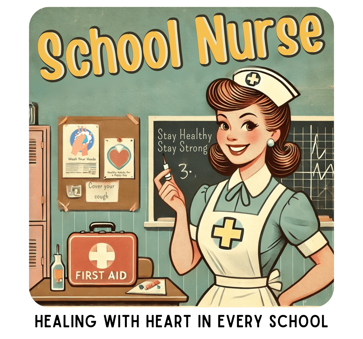 School Nurse Hero Tee - Healing with Heart in Every School 🩺❤️ - Whippie's
