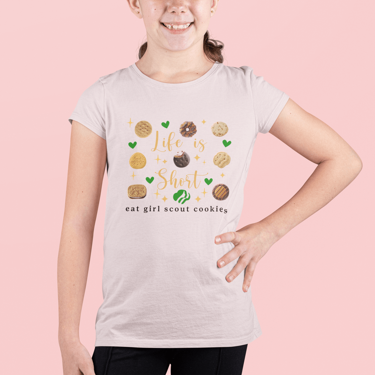 Life is Short, Eat Girl Scout Cookies Youth Tee 🍪❤️ - Whippie's